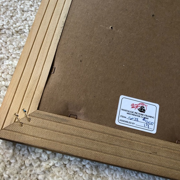 Sandy Clough Framed and Matted Signed Art Print Tea Cups Lace Custom Framed Gold - Picture 8 of 10